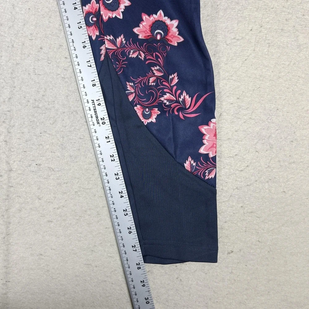 Nike Leggings Womens M‎ Blue Floral Colorblock Ankle Yoga Athletic 921644-471